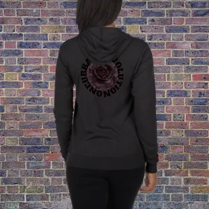 "X" Unisex Lightweight Zip Hoodie (Regal Rose Theme)