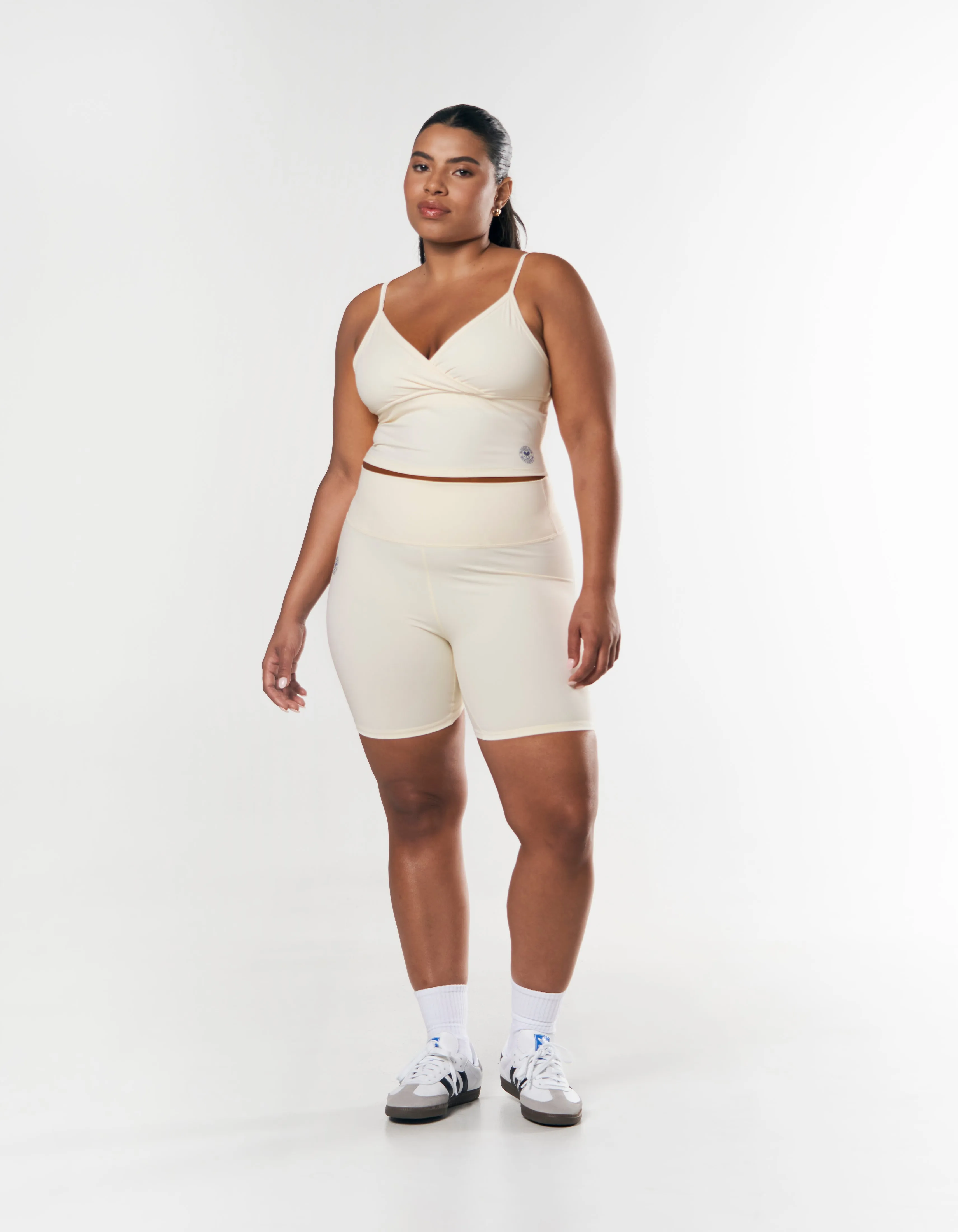 Racquet Club Midi Bike Shorts - Cream
