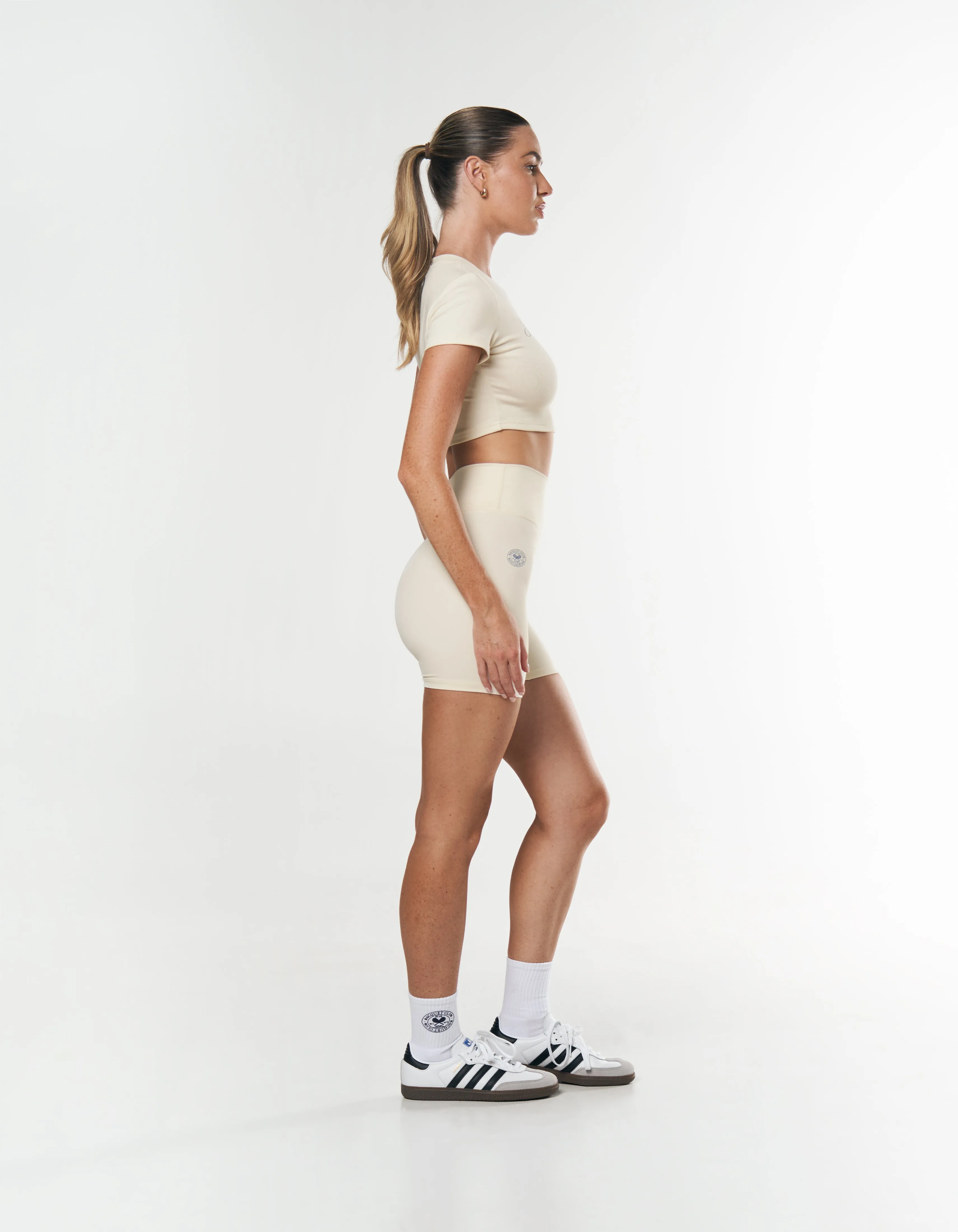 Racquet Club Midi Bike Shorts - Cream