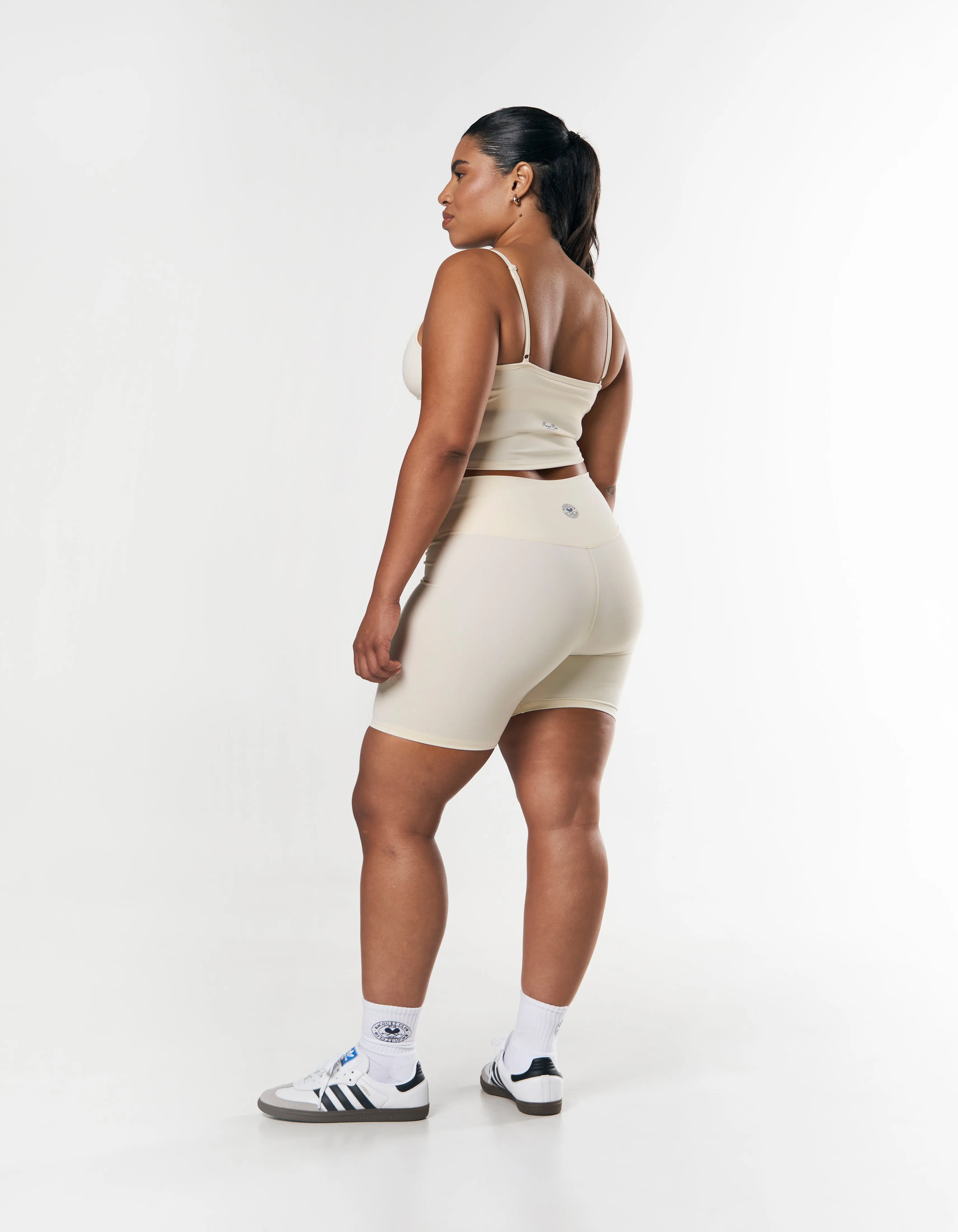 Racquet Club Midi Bike Shorts - Cream