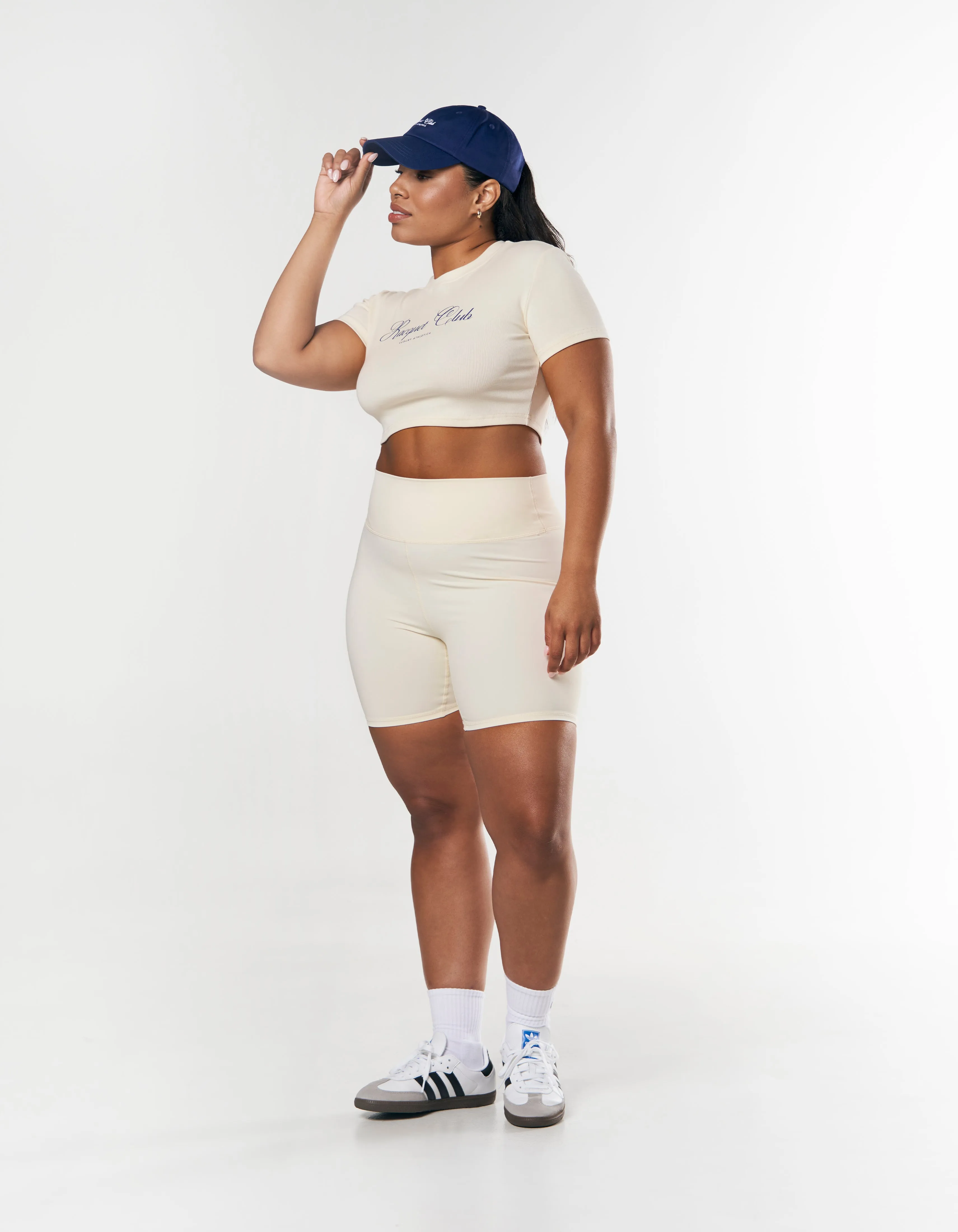 Racquet Club Midi Bike Shorts - Cream