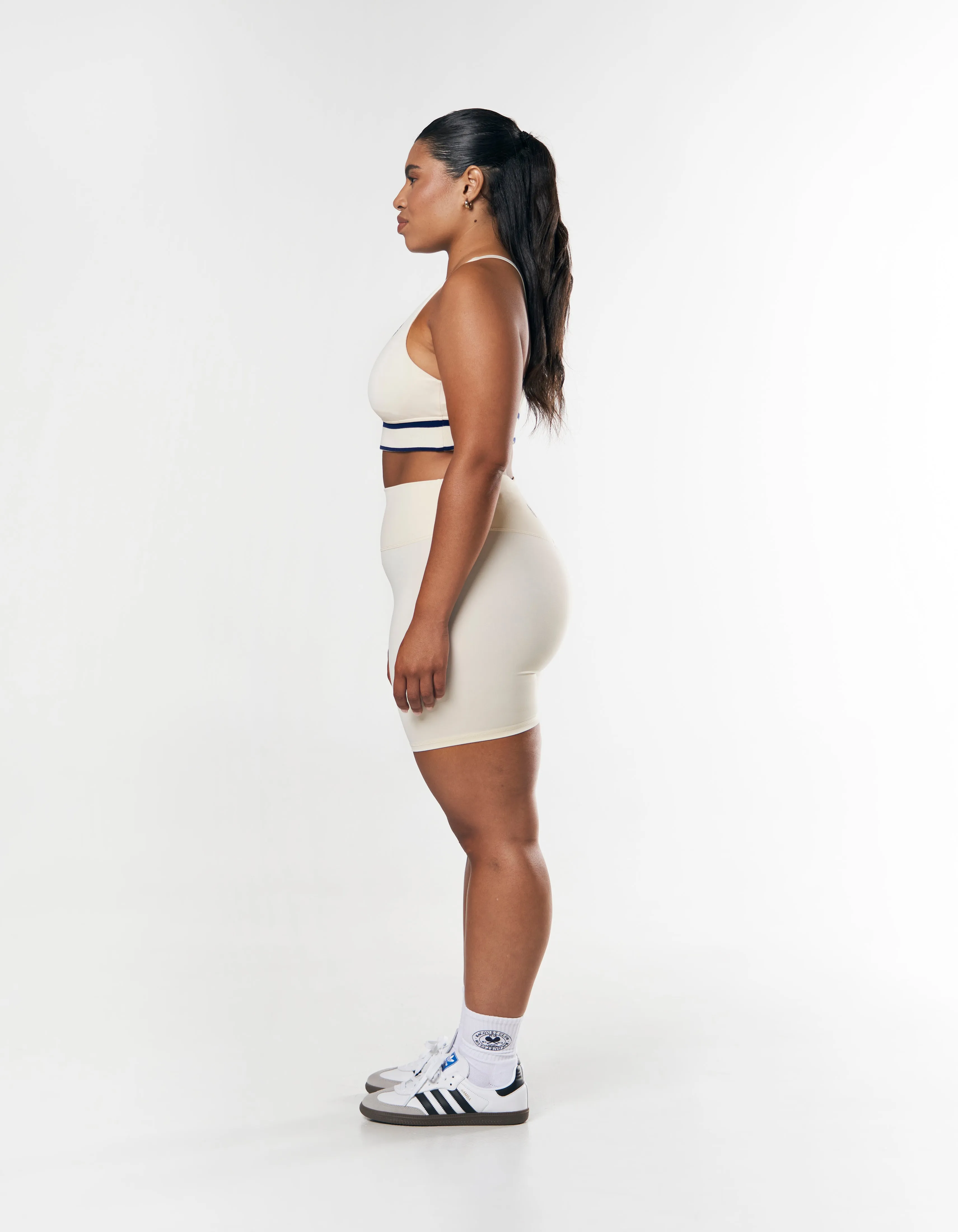 Racquet Club Midi Bike Shorts - Cream