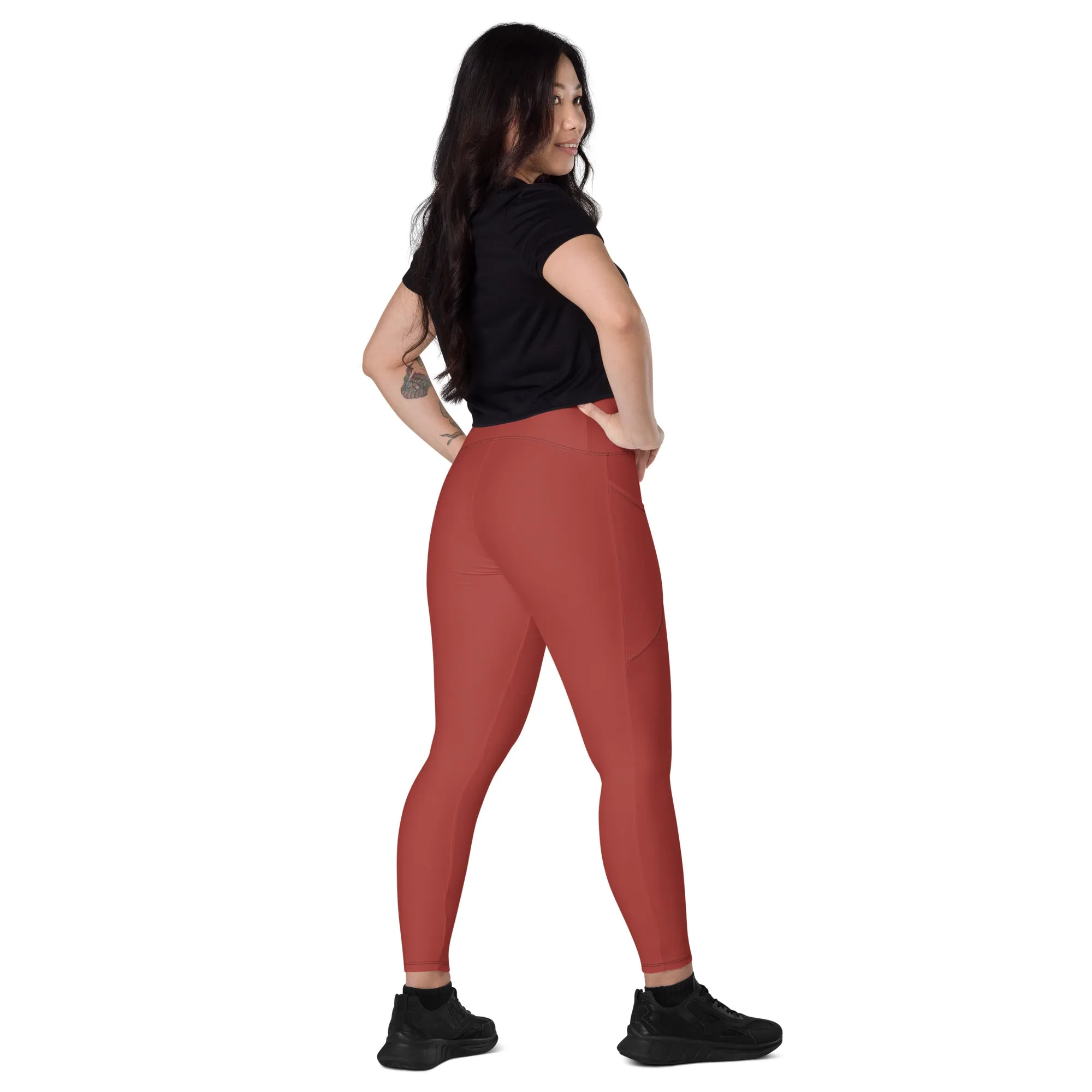 Red Chaitanya Abara Leggings with Pockets