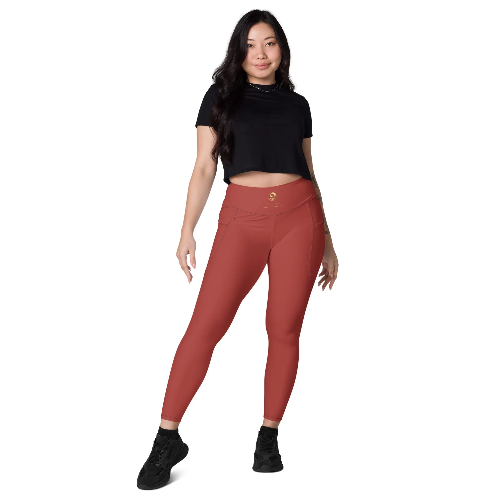 Red Chaitanya Abara Leggings with Pockets