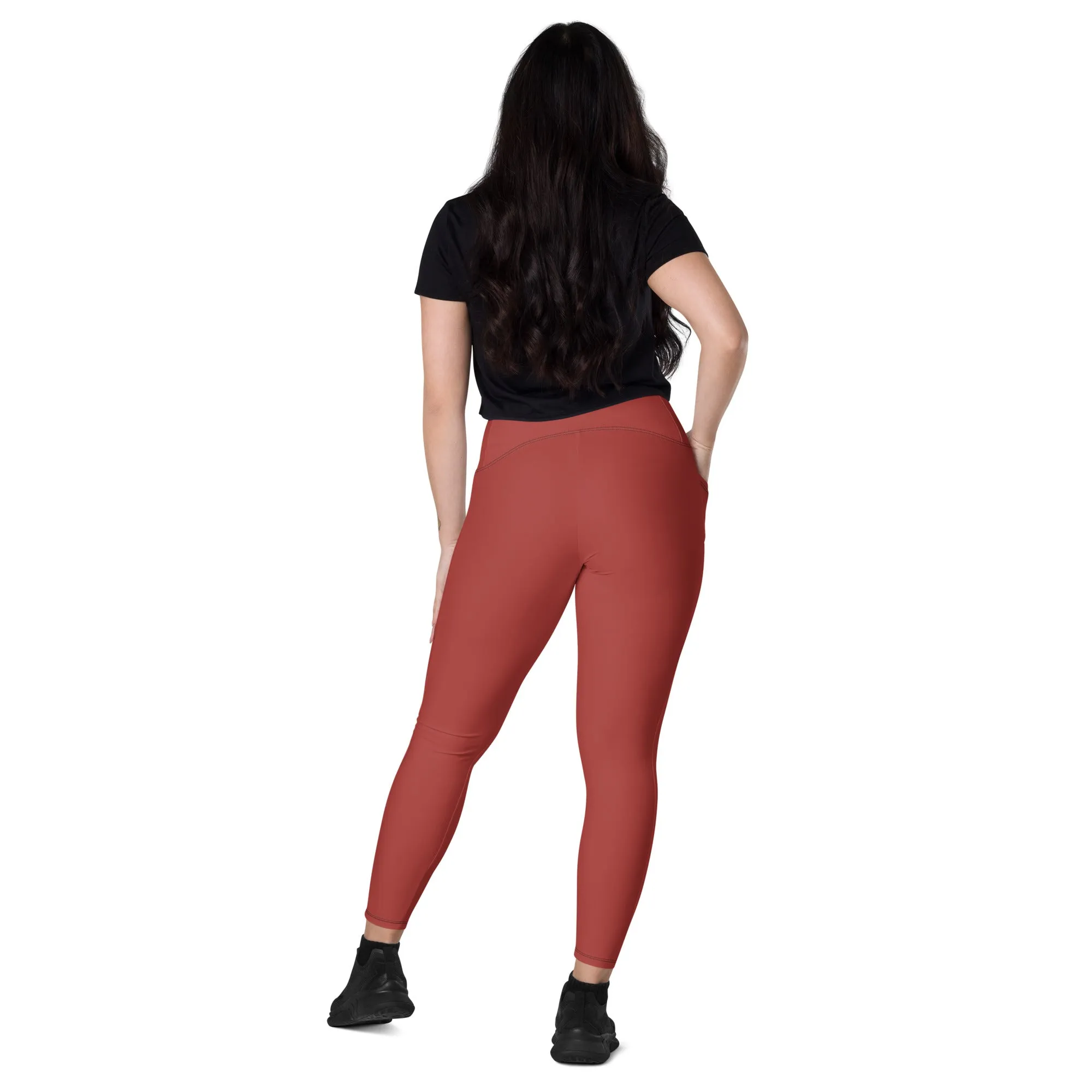 Red Chaitanya Abara Leggings with Pockets