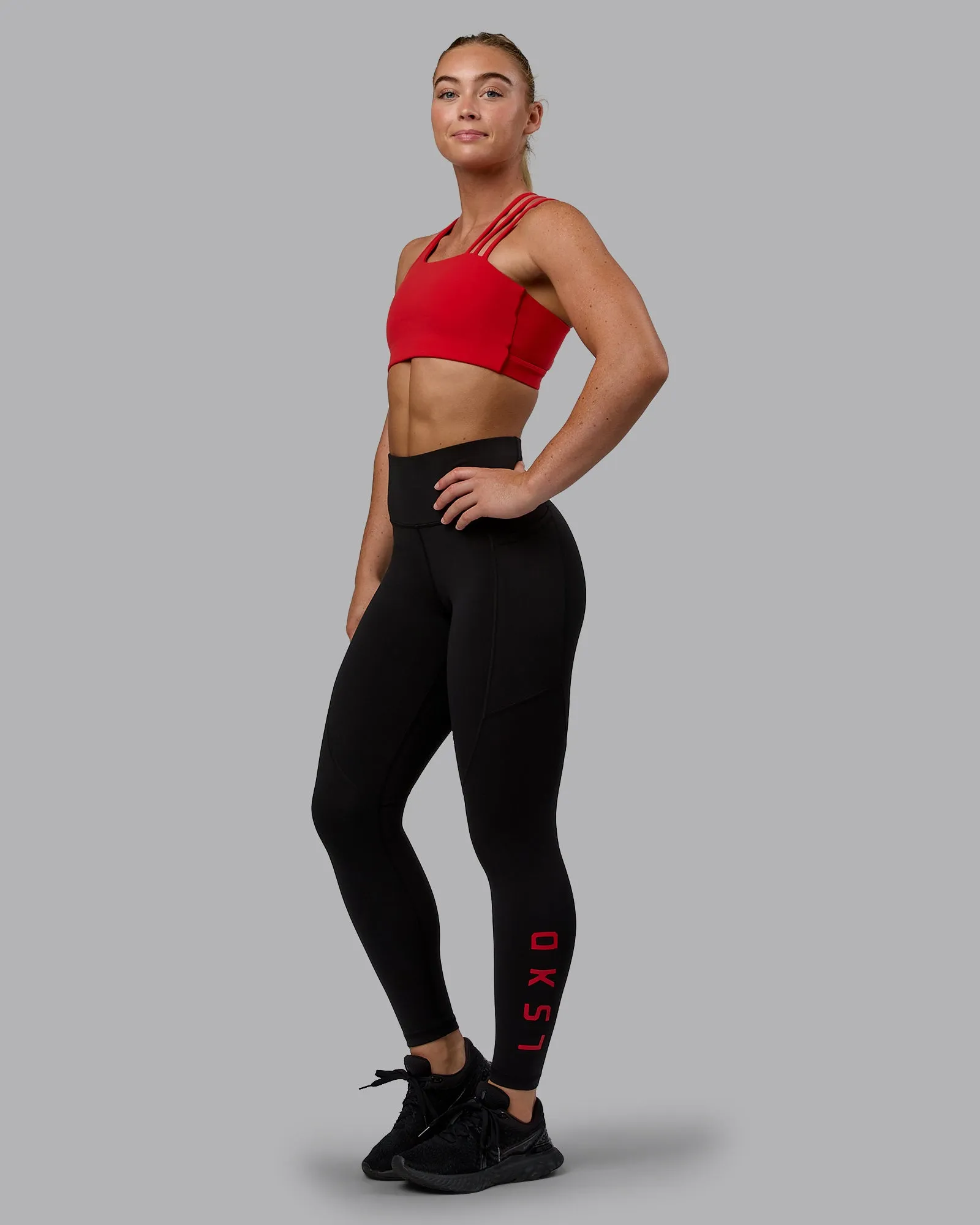 Rep 7/8 Length Tight - Black-Crimson