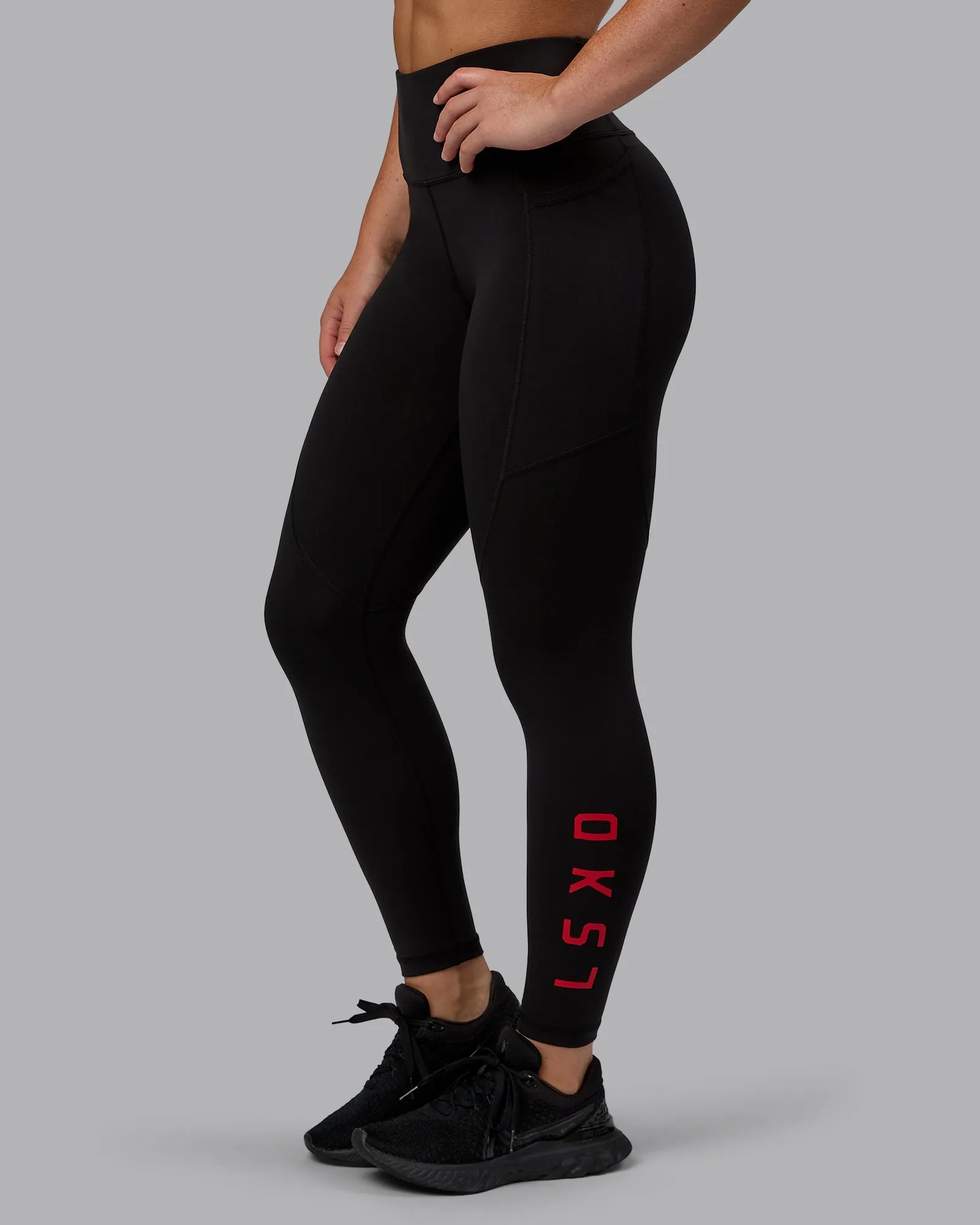 Rep 7/8 Length Tight - Black-Crimson