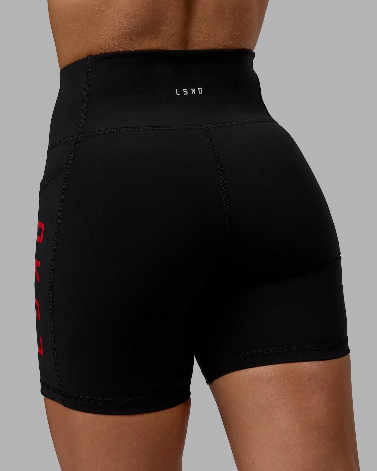 Rep Mid Short Tight - Black-Crimson
