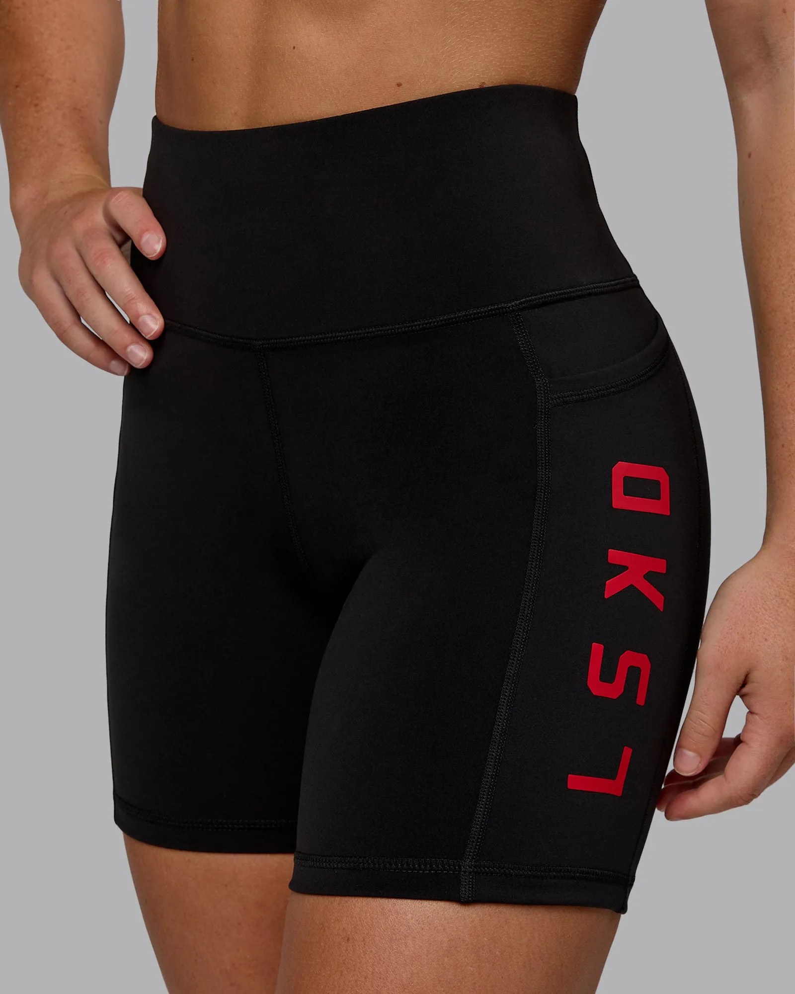 Rep Mid Short Tight - Black-Crimson