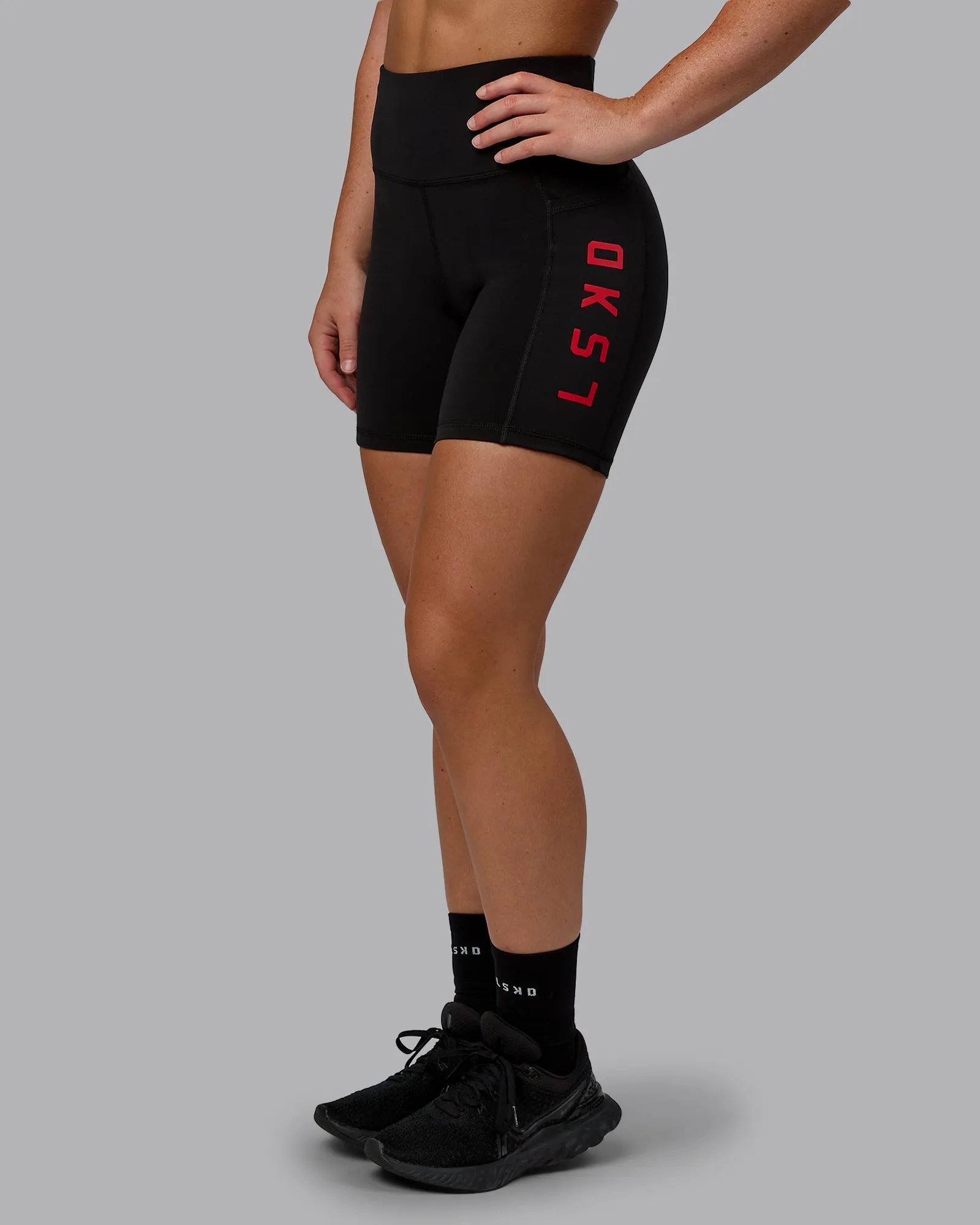 Rep Mid Short Tight - Black-Crimson