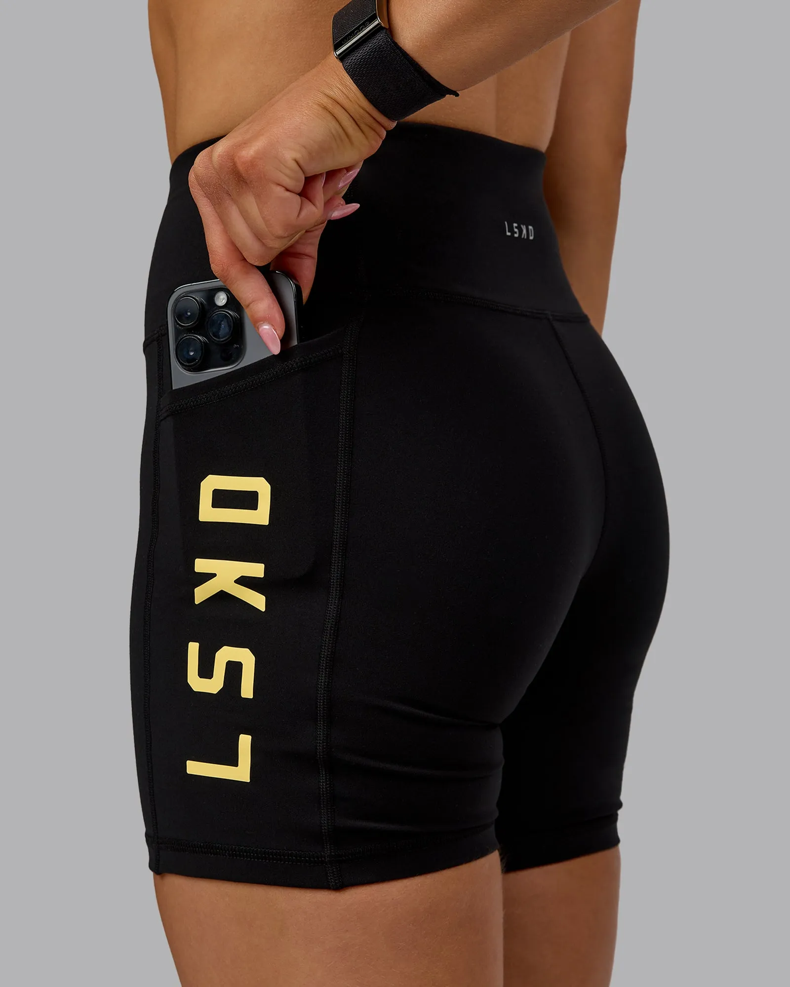 Rep Mid Short Tight - Black-Lemon