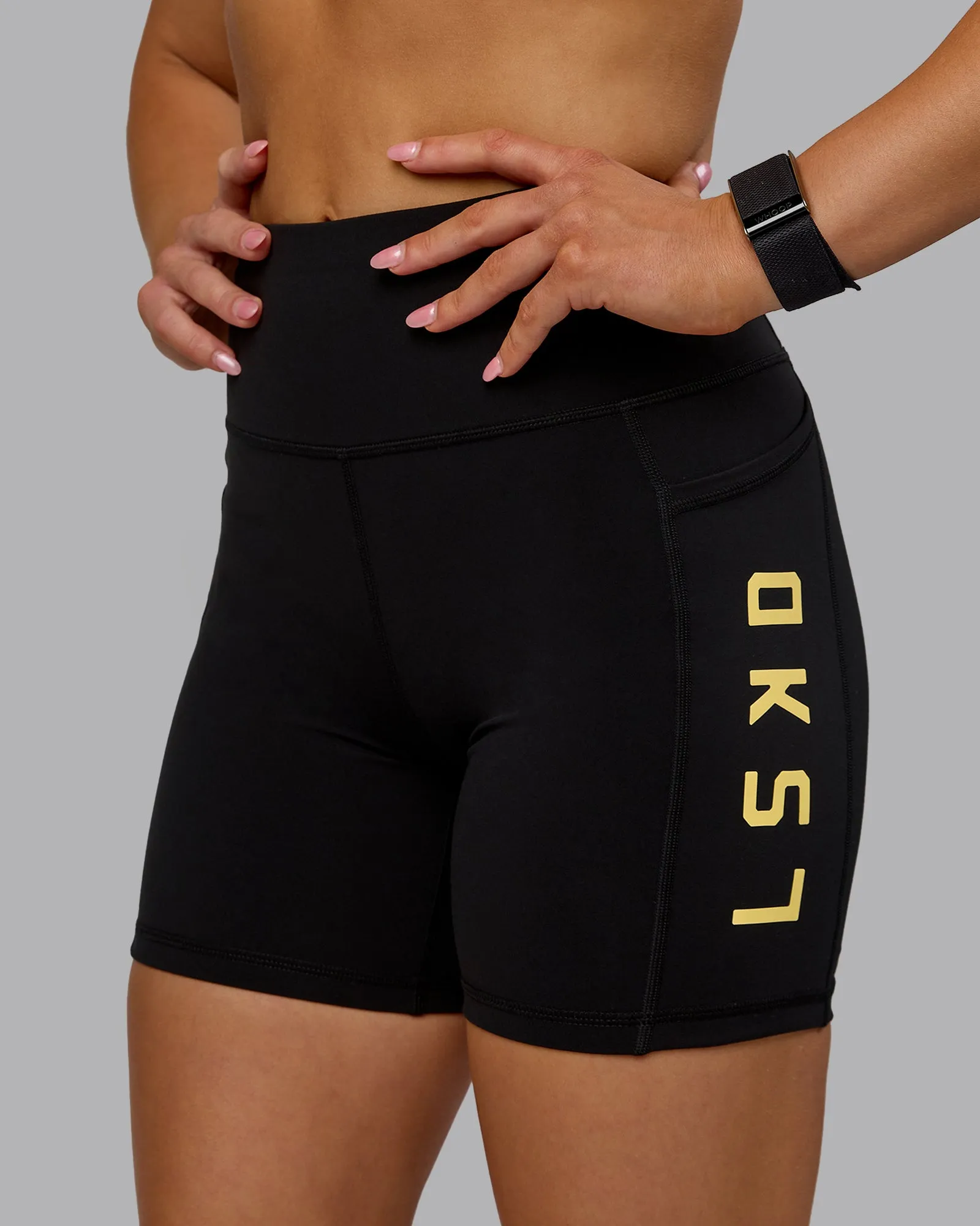 Rep Mid Short Tight - Black-Lemon