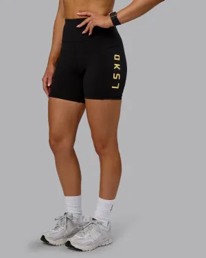 Rep Mid Short Tight - Black-Lemon
