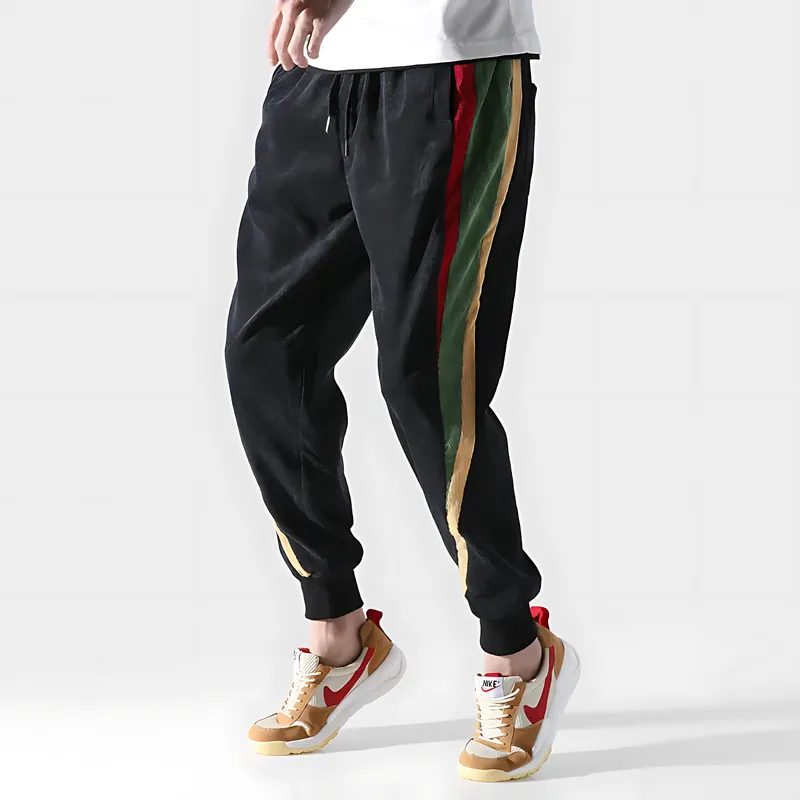 Retro Striped Corduroy Cargo Joggers