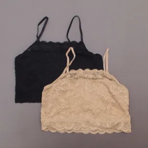Rhonda Shear 2 Pack Lace Camisole Bras Black / Nude XL