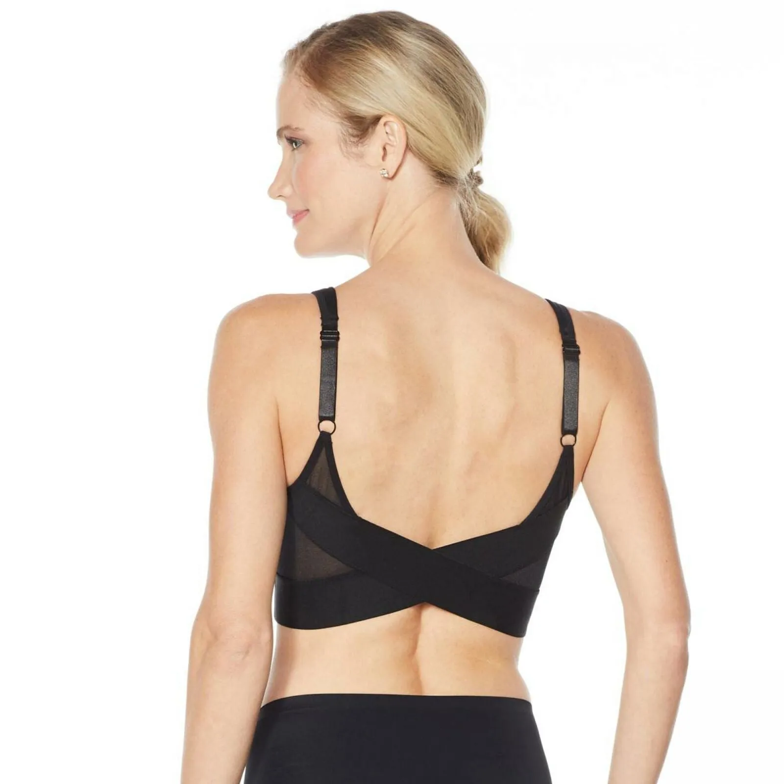 Rhonda Shear 2 Pack Mesh Back Detail Molded Cup Bras Dark Nude/ Black Large