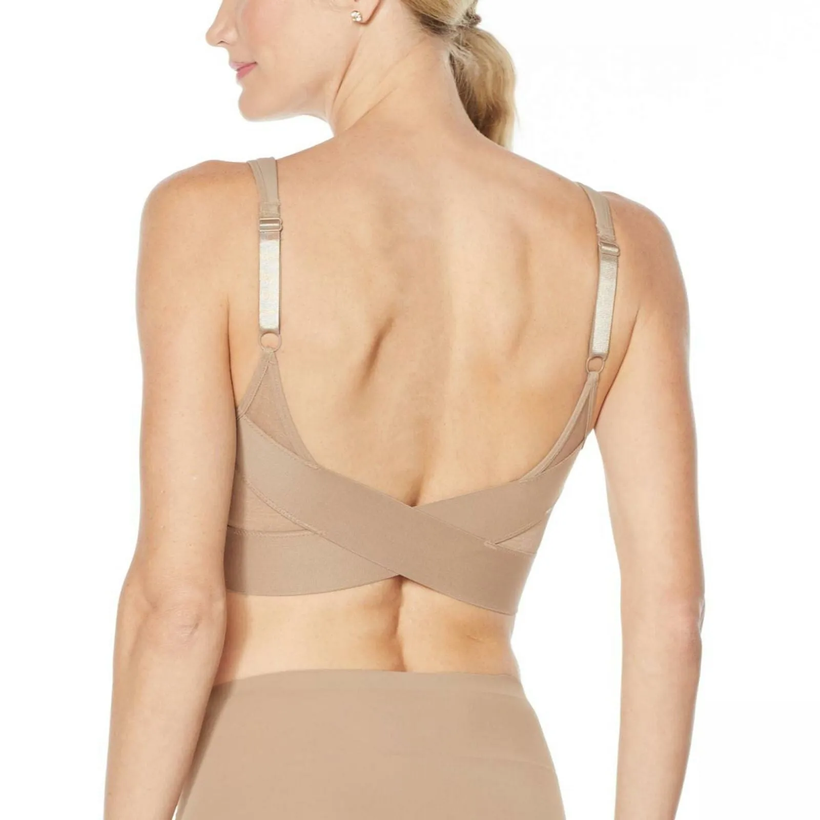 Rhonda Shear 2 Pack Mesh Back Detail Molded Cup Bras Dark Nude/ Black Large