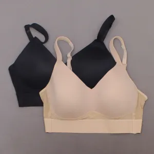 Rhonda Shear 2 Pack Mesh Back Detail Molded Cup Bras Dark Nude/ Black Large