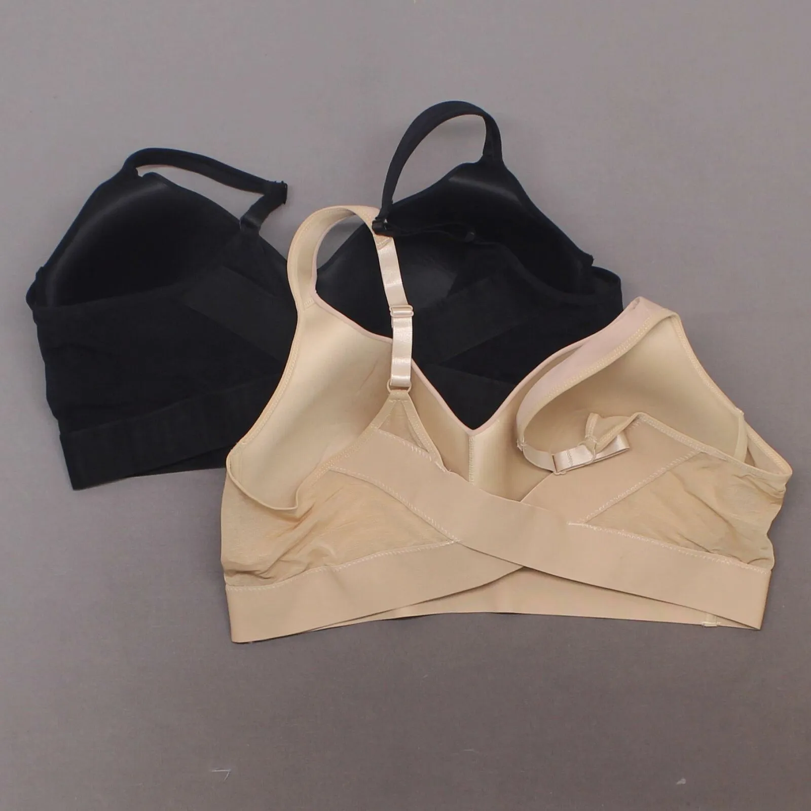 Rhonda Shear 2 Pack Molded Cup Bras With Mesh Back Detail Black Nude 3X
