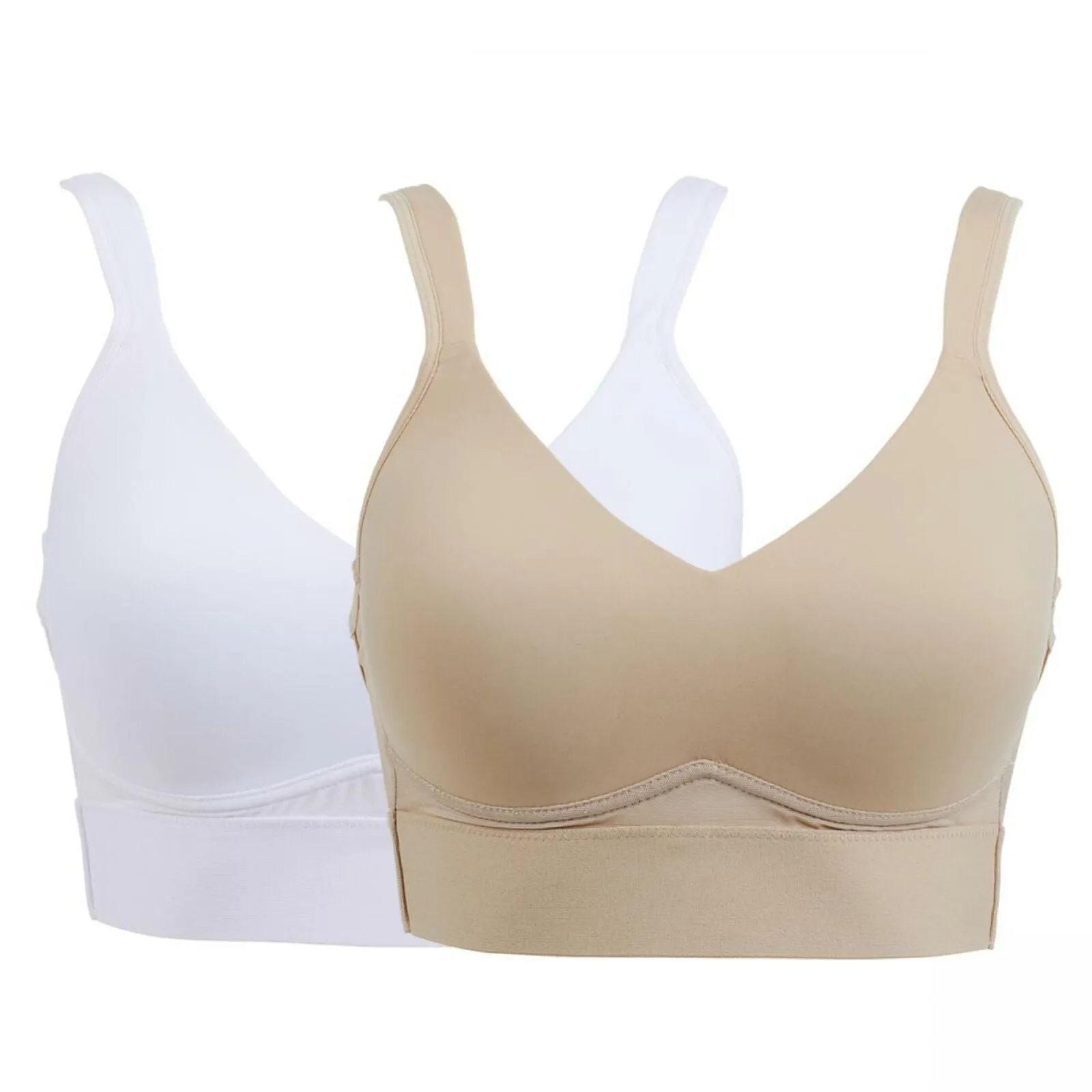Rhonda Shear 2 Pack Molded Cup Bras With Mesh Back Detail