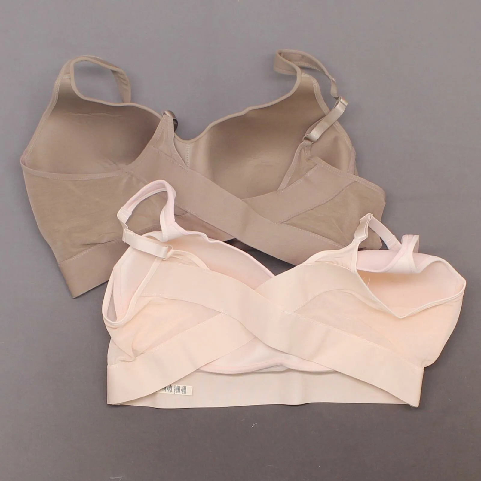 Rhonda Shear 2 Plus Size Mesh Back Detail Molded Cup Bras Mocha/ Dusty Pink 3X
