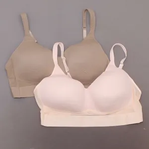 Rhonda Shear 2 Plus Size Mesh Back Detail Molded Cup Bras Mocha/ Dusty Pink 3X