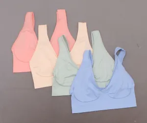 Rhonda Shear 4 Pack Seamless Ahh Bras Sorbet Medium