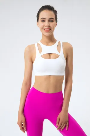 Ribbed Racerback Sports Bra High Support