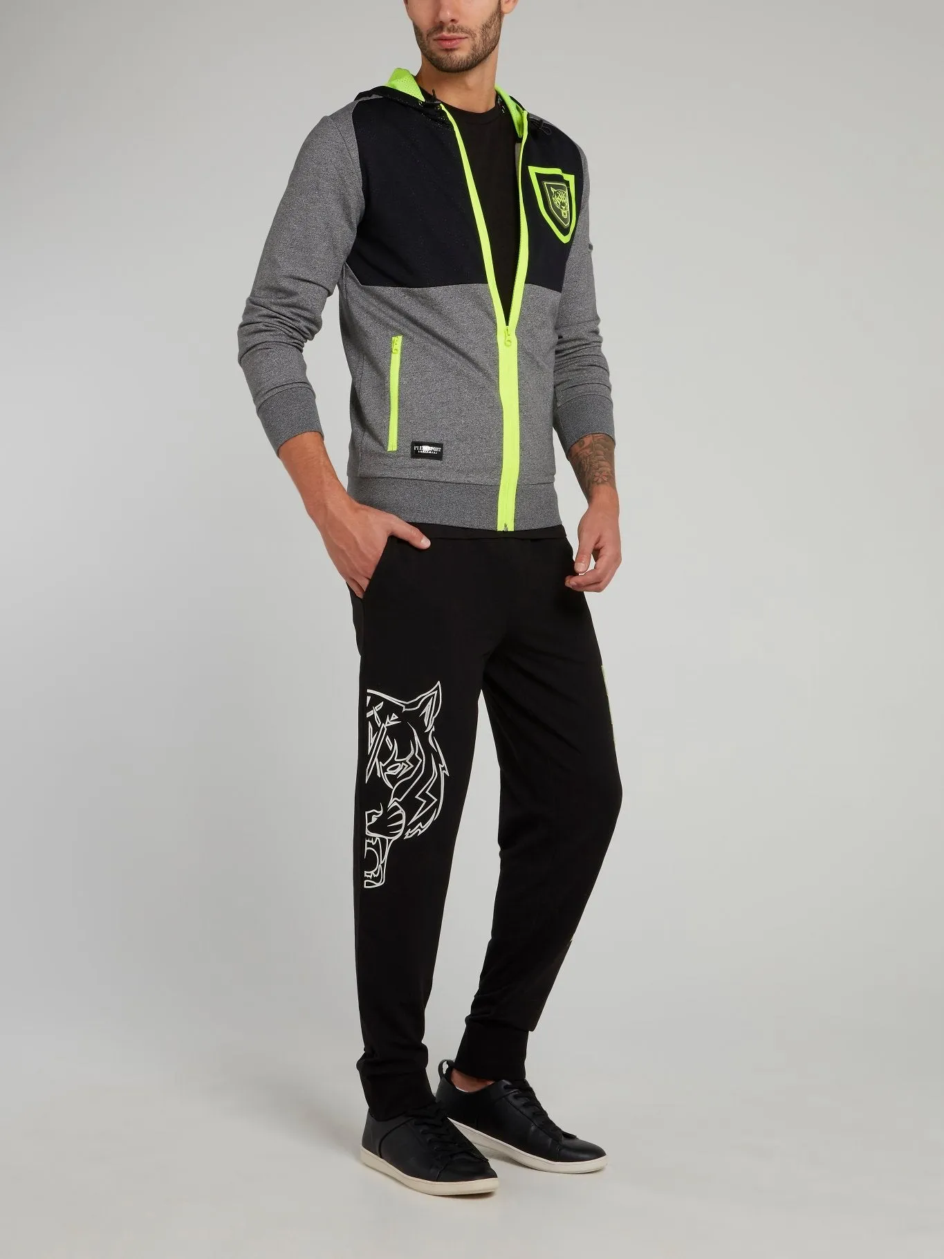 Richard Neon Green Panel Jogging Trousers