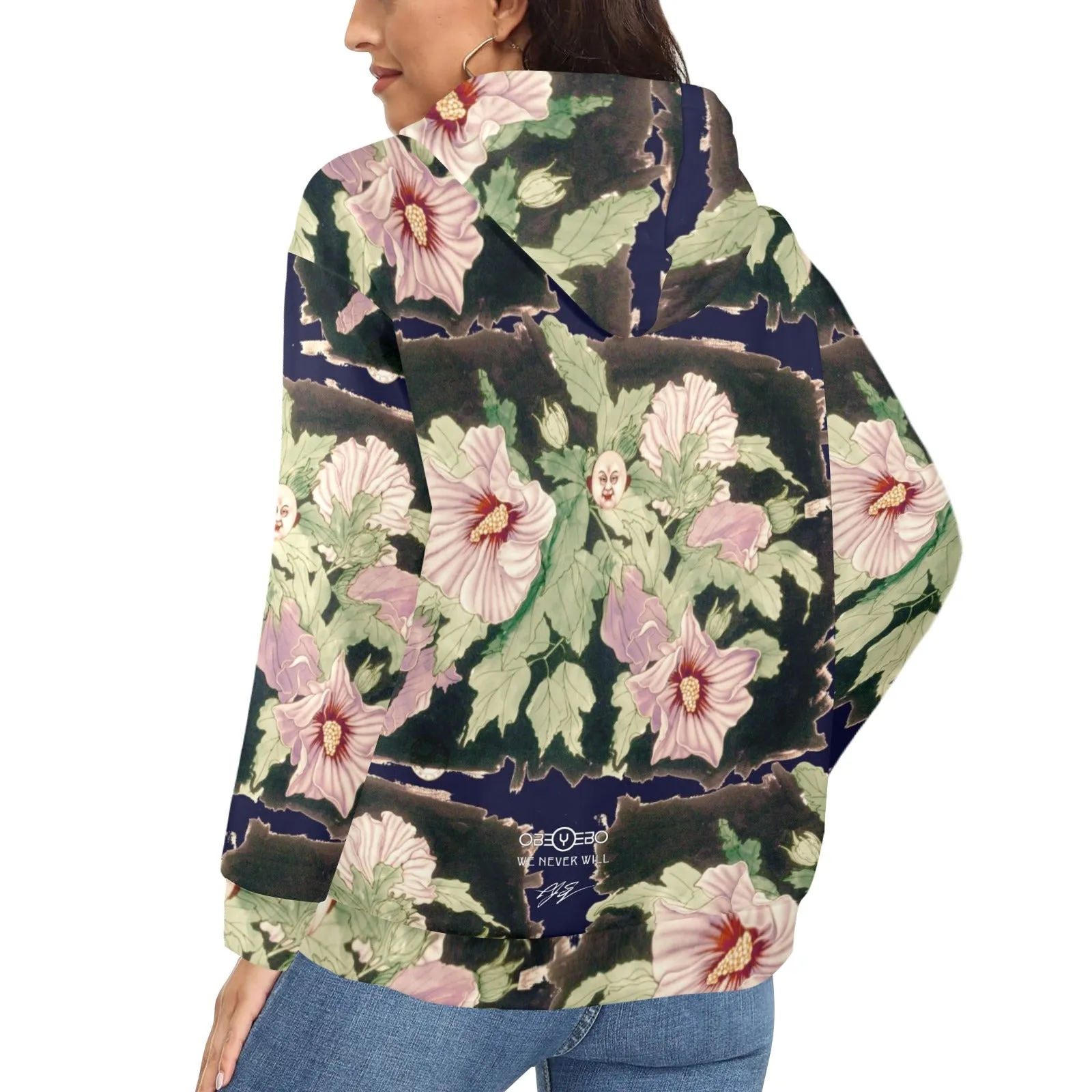 Rose Buddha Women's Fleece Full-Zip Hoodie