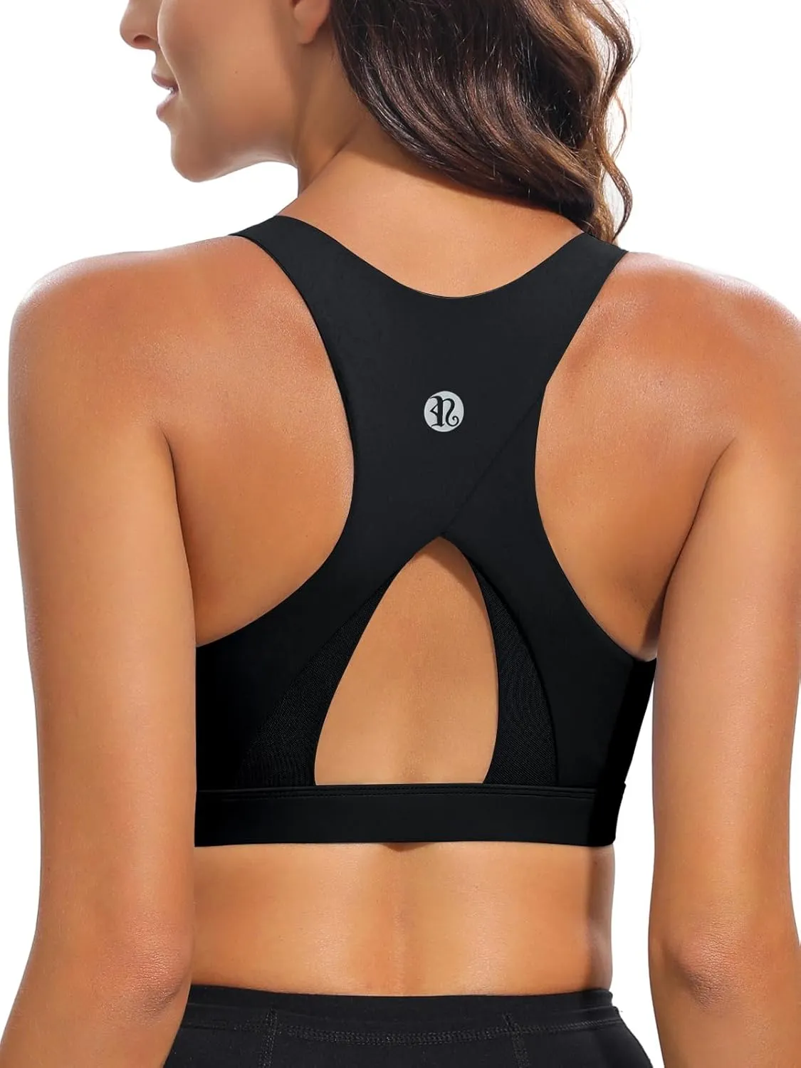 RUNNING GIRL High Impact Sports Bras for Women,Racerback Running Bra Workout Crop Tank Tops Longline Sports Bra Push up