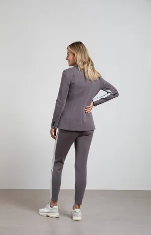 Scuba blazer with long sleeves, a button and a stripe