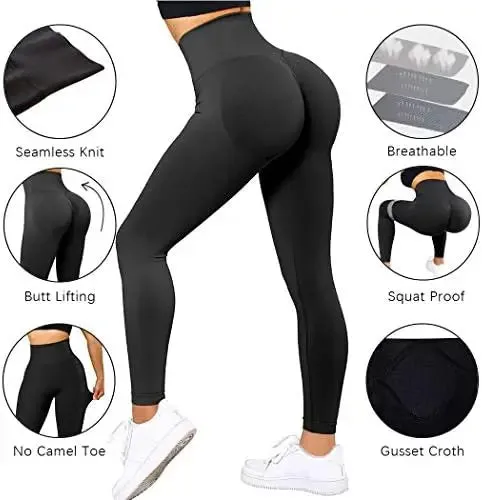 Seamless Knitted Fitness GYM Pants Women's High Waist and Hips Tight