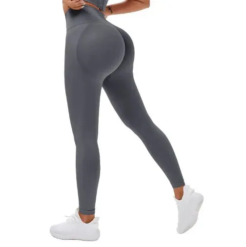 Seamless Knitted Fitness GYM Pants Women's High Waist and Hips Tight