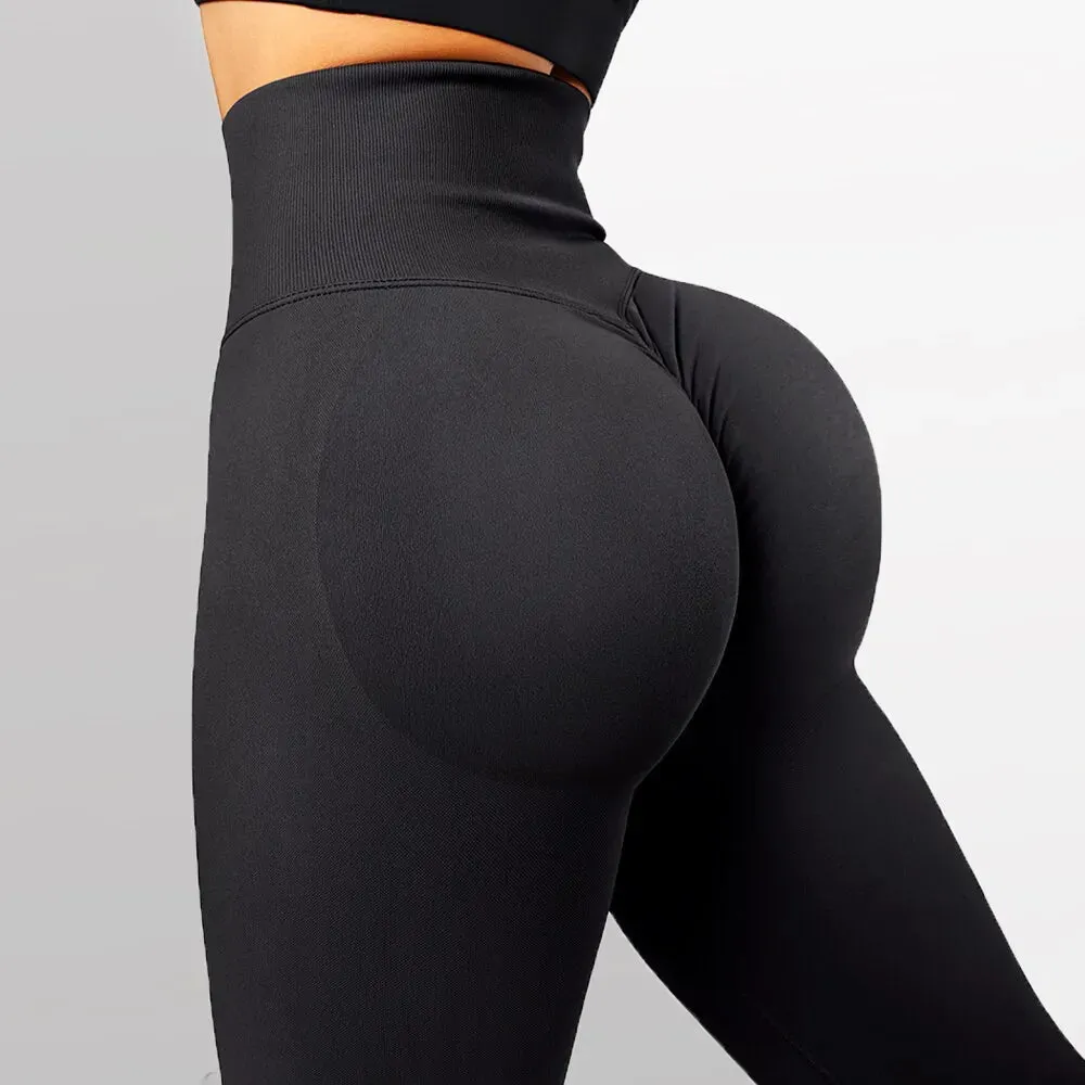 Seamless Knitted Fitness GYM Pants Women's High Waist and Hips Tight