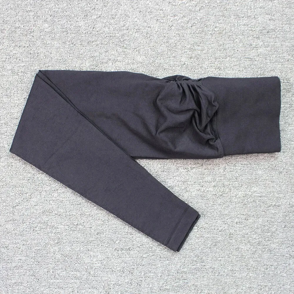 Seamless Knitted Fitness GYM Pants Women's High Waist and Hips Tight