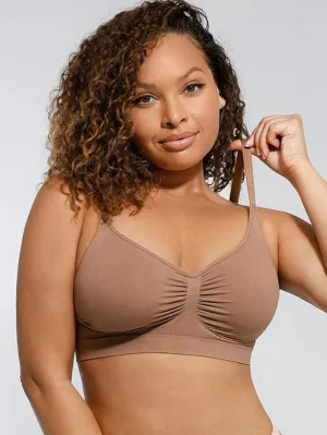 Seamless Non Wired Pushup High Support Bra With Adjustable Straps