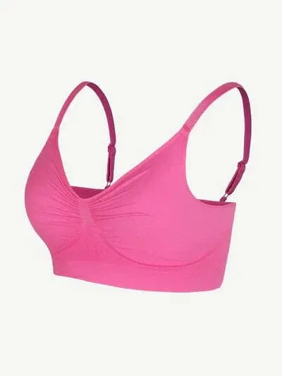 Seamless Non Wired Pushup High Support Bra With Adjustable Straps