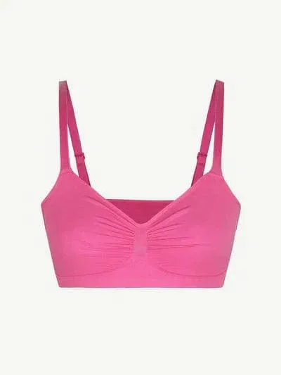 Seamless Non Wired Pushup High Support Bra With Adjustable Straps