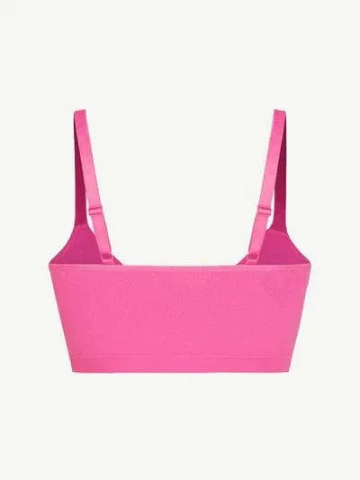 Seamless Non Wired Pushup High Support Bra With Adjustable Straps