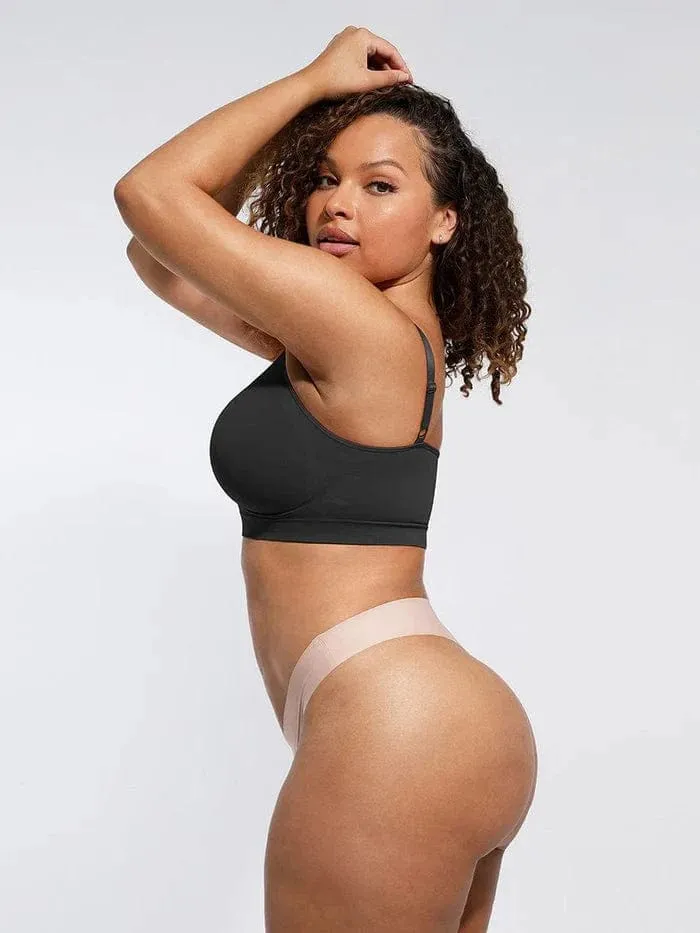 Seamless Non Wired Pushup High Support Bra With Adjustable Straps