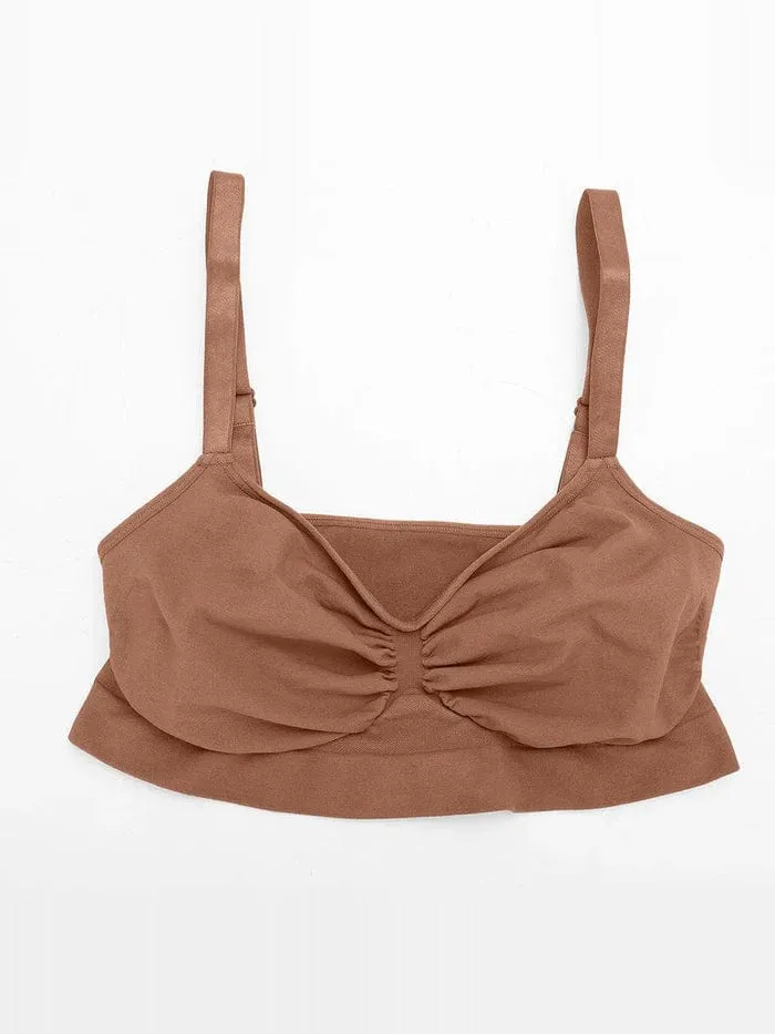 Seamless Non Wired Pushup High Support Bra With Adjustable Straps