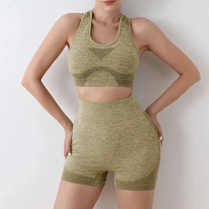 Seamless Yoga Sets: Gym Shorts, Sport Bras, Workout Tops, and Leggings
