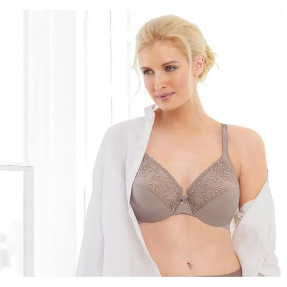 Set of 3! 32C Glamorise ELEGANCE Bra (UNDERWIRED) Embroidered SUPPORT TAUPE NEW