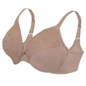 Set of 3! 32C Glamorise ELEGANCE Bra (UNDERWIRED) Embroidered SUPPORT TAUPE NEW