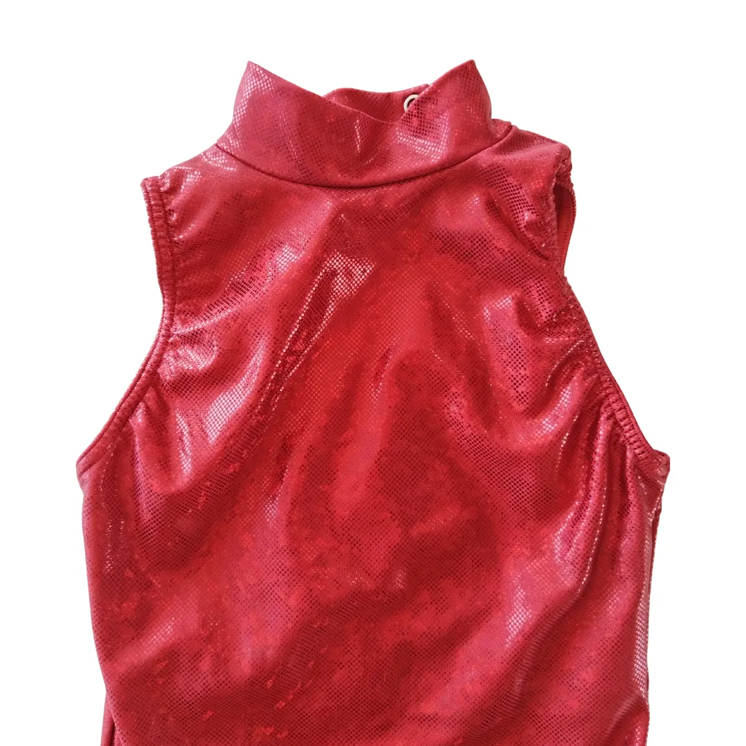 Shiny Red Leotard &  Hot Pants