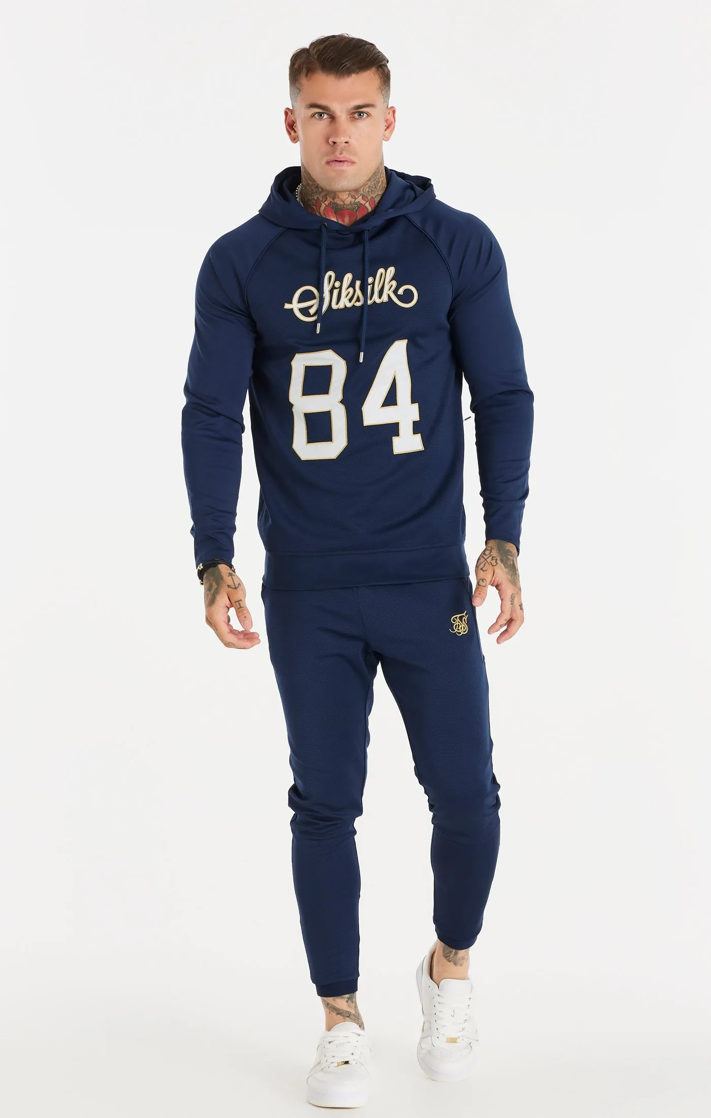 Sik Silk Ss-20628 Retro Sports Hoodie Navy