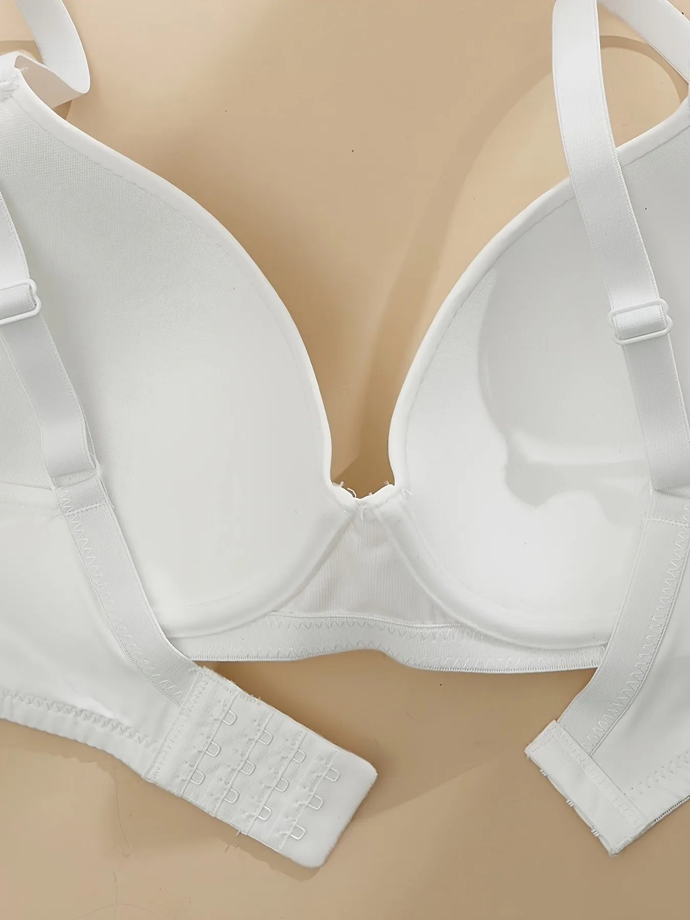 [Simple Solid Women's Underwear Bra] 6pcs Simple Solid Seamless Bra, Comfy & Breathable Push Up Bra, Women's Lingerie & Underwear