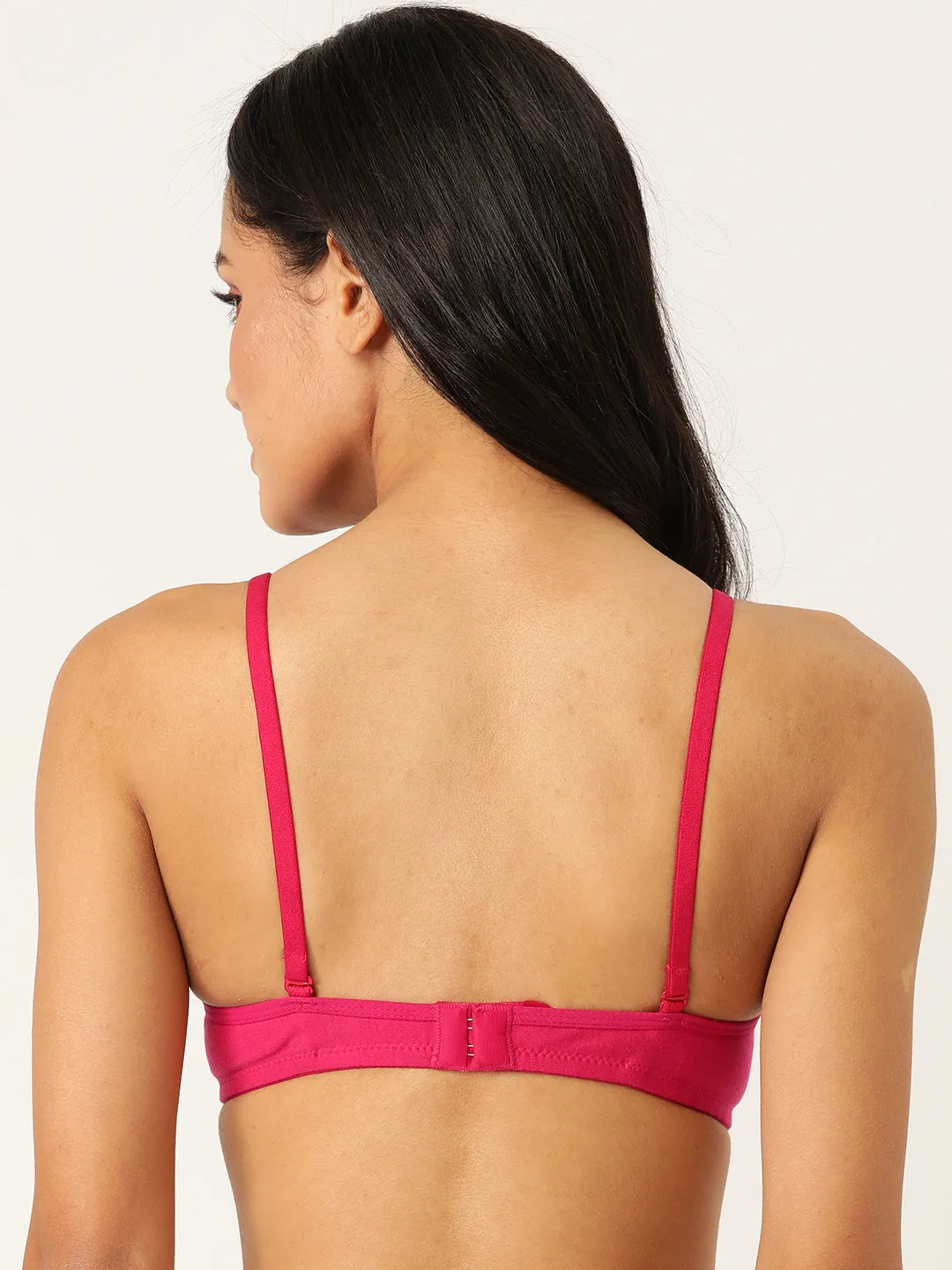 Softskin Women's Poly Cotton Padded Non-Wired T-shirt Bra (Pack of 3)