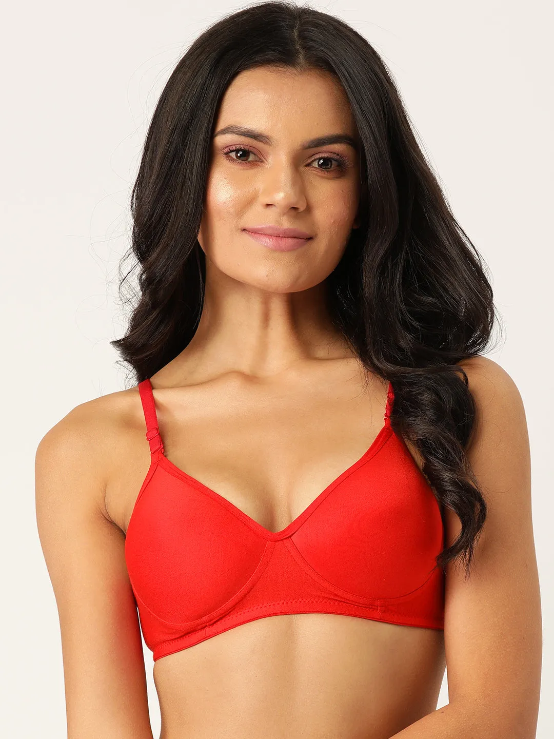 Softskin Women's Poly Cotton Padded Non-Wired T-shirt Bra (Pack of 3)